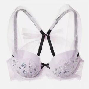 VS | Fashion Show London 2014 Lily Aldridge Karlie Kloss Crystal Lace Tulle Bra